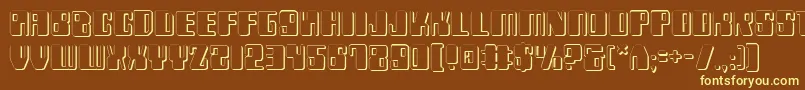 Zyv23D Font – Yellow Fonts on Brown Background