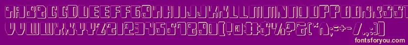 Zyv23D Font – Yellow Fonts on Purple Background