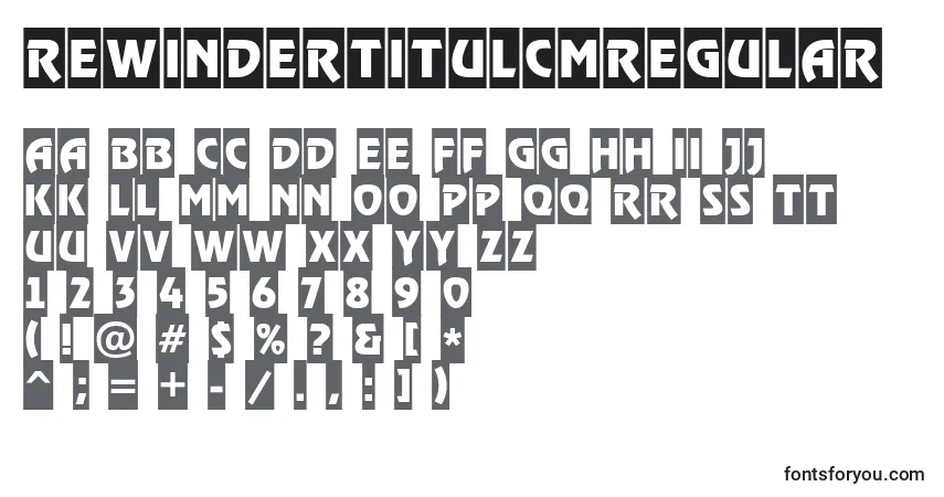 Czcionka RewindertitulcmRegular – alfabet, cyfry, specjalne znaki