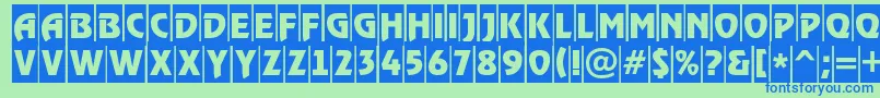 RewindertitulcmRegular Font – Blue Fonts on Green Background