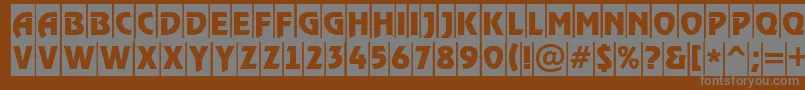 フォントRewindertitulcmRegular – 茶色の背景に灰色の文字