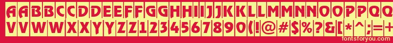 RewindertitulcmRegular Font – Yellow Fonts on Red Background