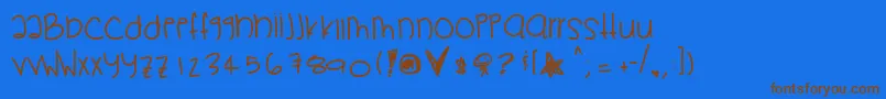 Pikapika Font – Brown Fonts on Blue Background