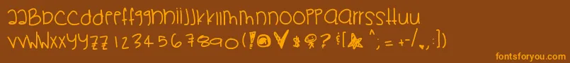 Pikapika Font – Orange Fonts on Brown Background