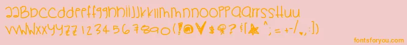 Pikapika Font – Orange Fonts on Pink Background