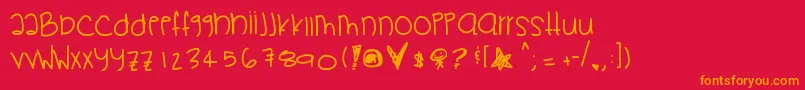 Pikapika Font – Orange Fonts on Red Background