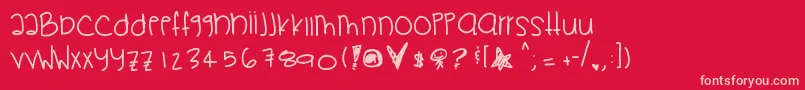 Pikapika Font – Pink Fonts on Red Background