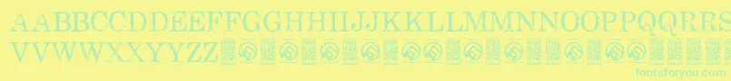 Czcionka FallenspartansRegular – zielone czcionki na żółtym tle