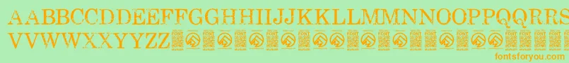 FallenspartansRegular Font – Orange Fonts on Green Background