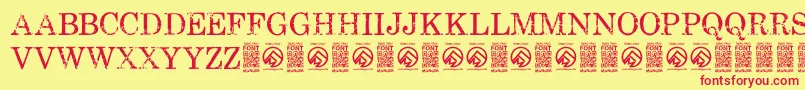 FallenspartansRegular Font – Red Fonts on Yellow Background