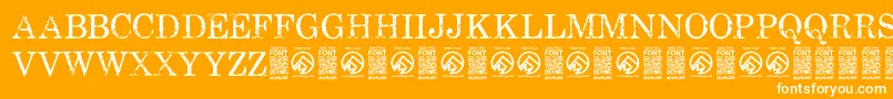 Fonte FallenspartansRegular – fontes brancas em um fundo laranja