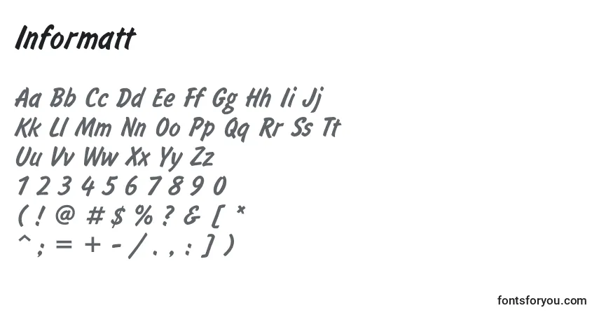 Fuente Informatt - alfabeto, números, caracteres especiales