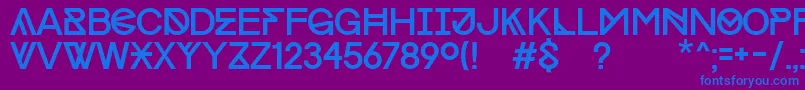 ProgressCapsMac Font – Blue Fonts on Purple Background