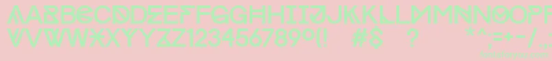 ProgressCapsMac Font – Green Fonts on Pink Background