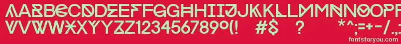 フォントProgressCapsMac – 赤い背景に緑の文字