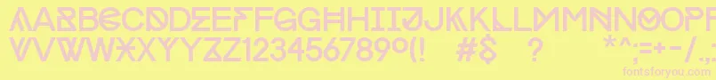 ProgressCapsMac Font – Pink Fonts on Yellow Background