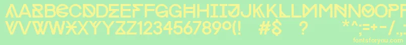 ProgressCapsMac Font – Yellow Fonts on Green Background