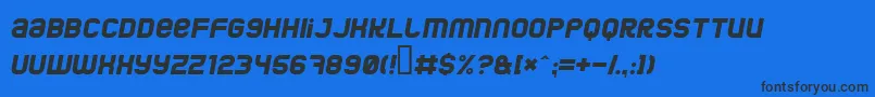 Jumboi-Schriftart – Schwarze Schriften auf blauem Hintergrund