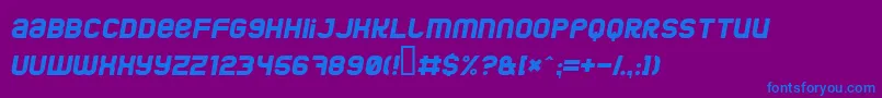 フォントJumboi – 紫色の背景に青い文字