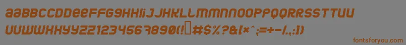 フォントJumboi – 茶色の文字が灰色の背景にあります。