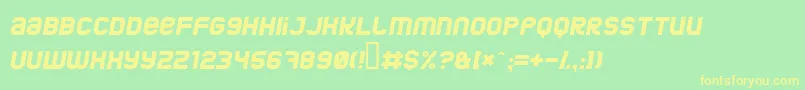 フォントJumboi – 黄色の文字が緑の背景にあります
