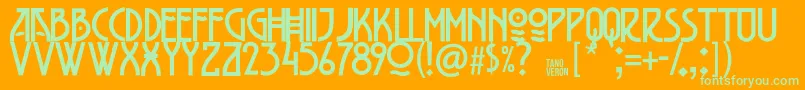 Belladona Font – Green Fonts on Orange Background