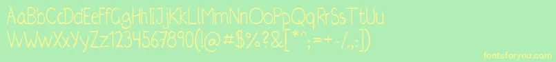 Irregularis Font – Yellow Fonts on Green Background