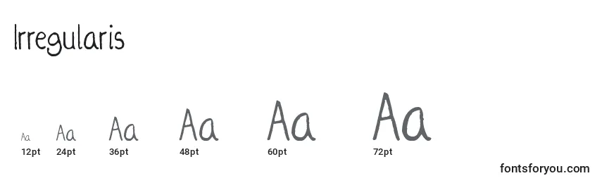 Irregularis Font Sizes