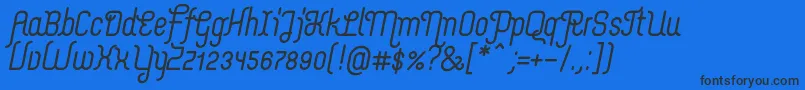 Шрифт MerijntjeBolditalic – чёрные шрифты на синем фоне