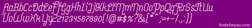 MerijntjeBolditalic Font – Pink Fonts on Purple Background