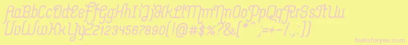 MerijntjeBolditalic Font – Pink Fonts on Yellow Background