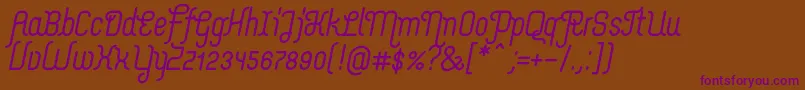 MerijntjeBolditalic Font – Purple Fonts on Brown Background