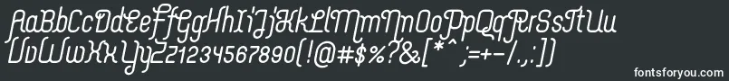 MerijntjeBolditalic-fontti – valkoiset fontit mustalla taustalla