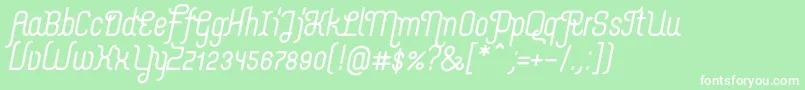MerijntjeBolditalic Font – White Fonts on Green Background