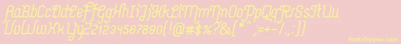 MerijntjeBolditalic Font – Yellow Fonts on Pink Background