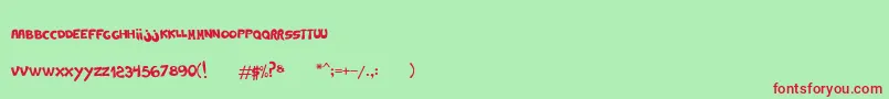 Marisol Font – Red Fonts on Green Background