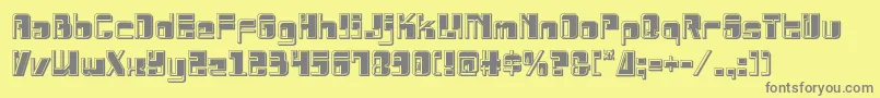 フォントDrosselmeyerbevel – 黄色の背景に灰色の文字