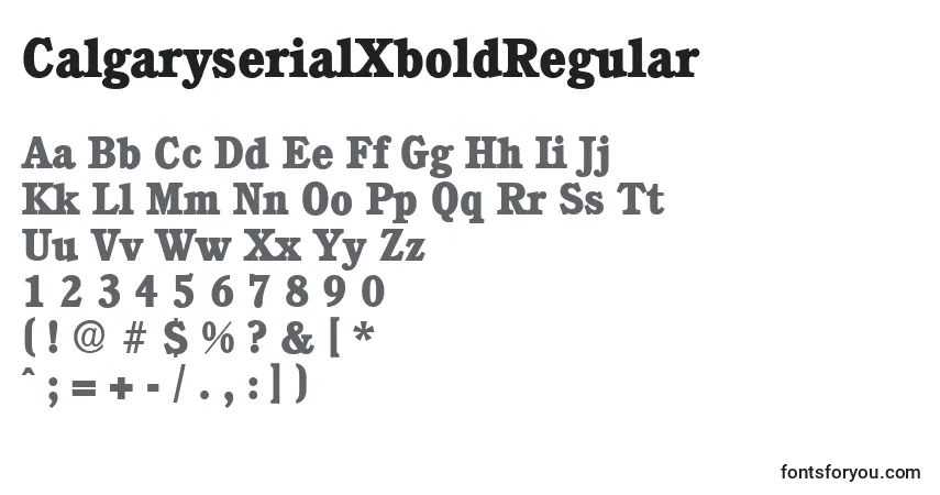 Czcionka CalgaryserialXboldRegular – alfabet, cyfry, specjalne znaki