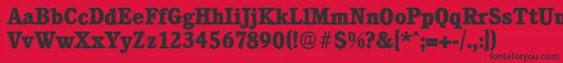 CalgaryserialXboldRegular Font – Black Fonts on Red Background
