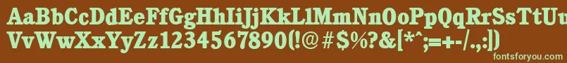 CalgaryserialXboldRegular Font – Green Fonts on Brown Background