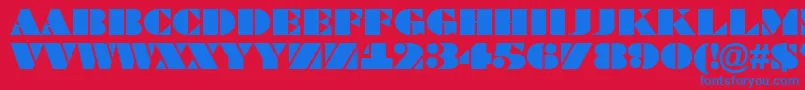 Bragga6 Font – Blue Fonts on Red Background