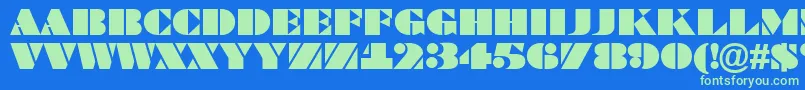 Bragga6 Font – Green Fonts on Blue Background