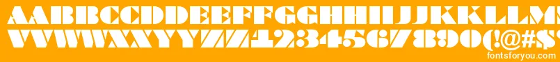 Bragga6-Schriftart – Weiße Schriften auf orangefarbenem Hintergrund