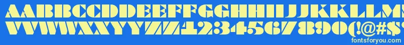 フォントBragga6 – 黄色の文字、青い背景