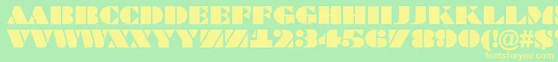 Bragga6 Font – Yellow Fonts on Green Background