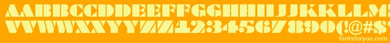 Bragga6-Schriftart – Gelbe Schriften auf orangefarbenem Hintergrund