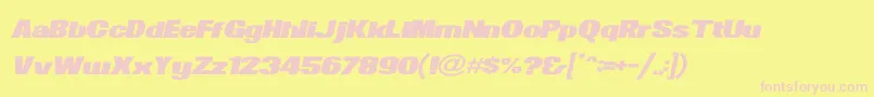 NewsOfTheWorldWideItalic Font – Pink Fonts on Yellow Background