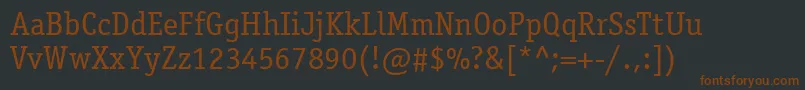 Шрифт ItcOfficinaSerifLtBook – коричневые шрифты на чёрном фоне