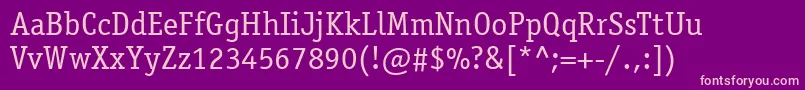 Шрифт ItcOfficinaSerifLtBook – розовые шрифты на фиолетовом фоне