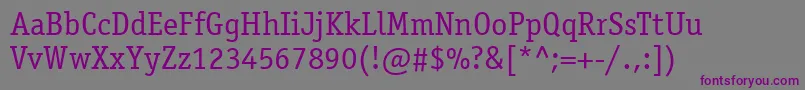 Шрифт ItcOfficinaSerifLtBook – фиолетовые шрифты на сером фоне